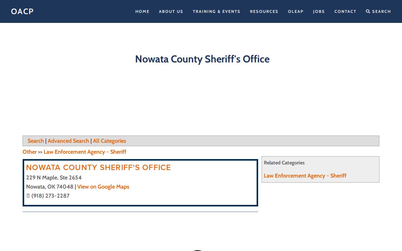 Nowata County Jail sheriff contact for release records