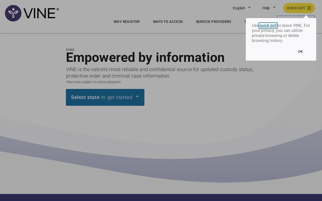 Nowata County VINE inmate check and release notification search